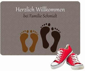 Fußmatte - Fußabdruck mit Familiennamen