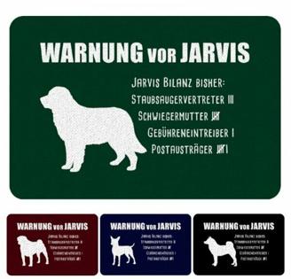 Fußmatte - Warnung Hund mit Personalisierung