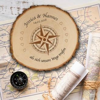 Baumscheibe Kompass mit Personalisierung