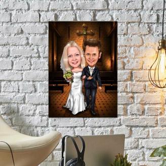 Karikatur von Deinem Foto - Hochzeitsportrait