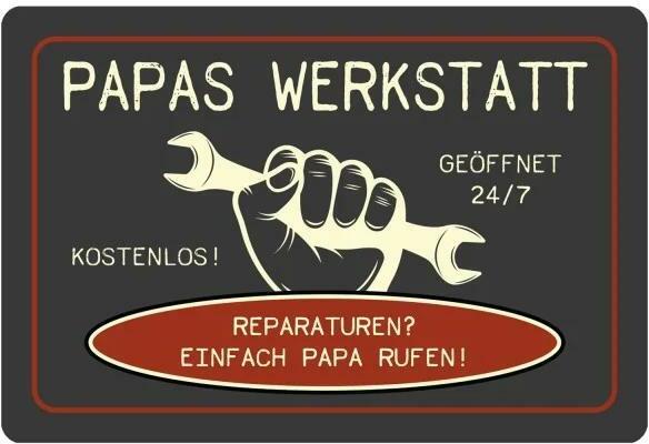 Fußmatte - Papas Werkstatt - grau