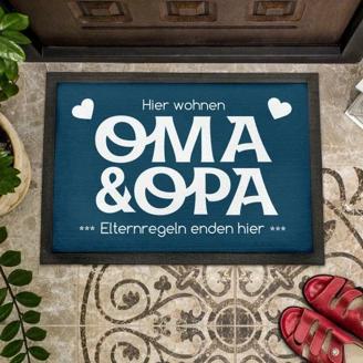 Fußmatte Oma & Opa - Elternregeln enden hier
