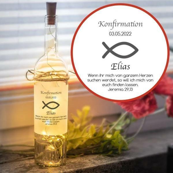 LED Flasche zur Konfirmation