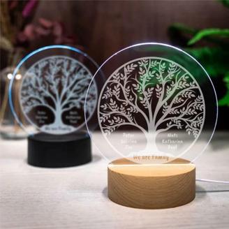 LED-Leuchte - Lebensbaum Familie mit Personalisierung
