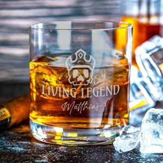 Whiskyglas - Lebende Legende mit Personalisierung