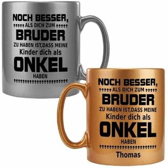  wie viel er Dir bedeutet. MIt diesem besonderen Lob wird ihm sicher sein morgendlicher Kaffee deutlich versüßt und gleich doppelt so gut schmecken. Bestelle daher das Brudergeschenk - Becher mit Spruch und schenke ihm eine Anerkennung