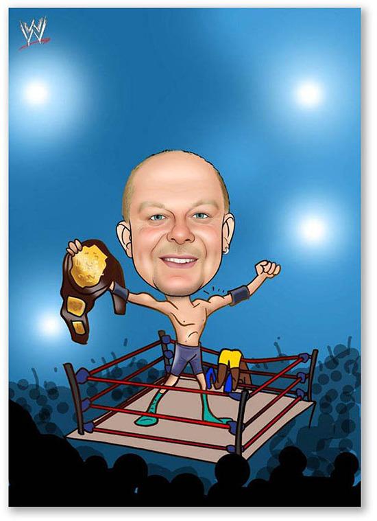 Karikatur vom Foto - Boxchampion (ca128)