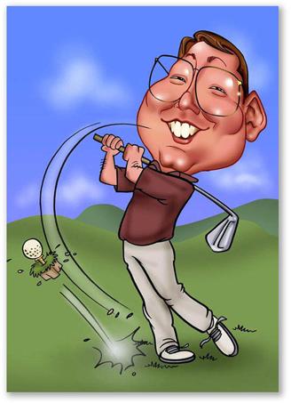 Karikatur vom Foto - Golfer (ca161)