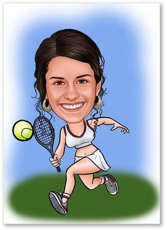 Karikatur vom Foto - Tennis (ca179)