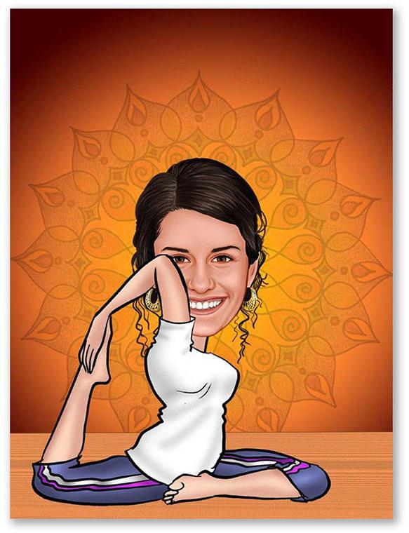 Karikatur vom Foto - yoga (ca374)