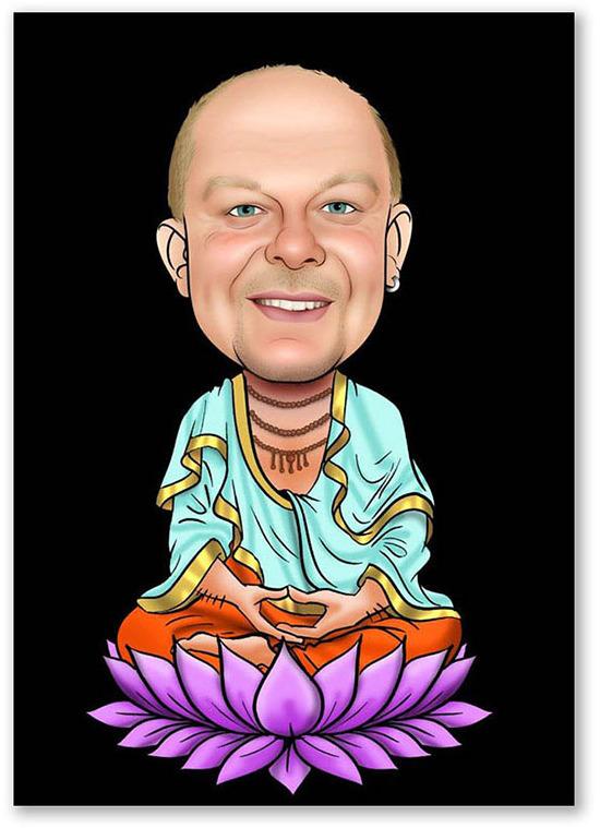 Karikatur vom Foto - Buddha (ca662)