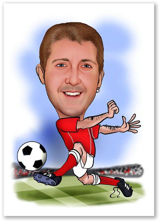 Karikatur vom Foto - Fussball-Spieler (ca1154)