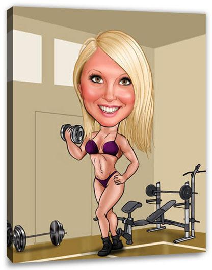 Karikatur vom Foto - Bodybuilding (ca208woman)