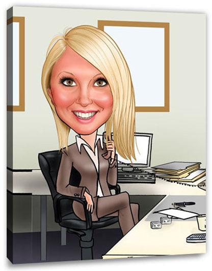 Karikatur vom Foto - Manager busy (ca357woman)