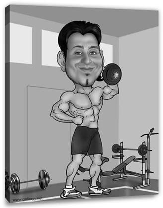 Karikatur vom Foto - Bodybuilding SW (ca208sw)