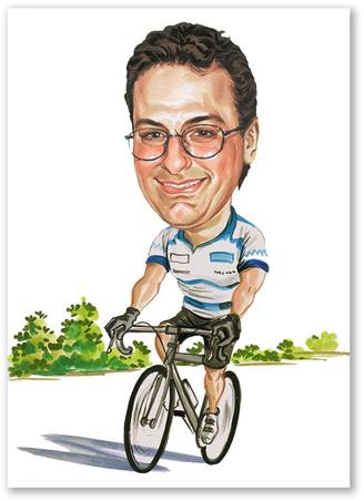 Karikatur vom Foto - Sportlicher Biker (cdi313)