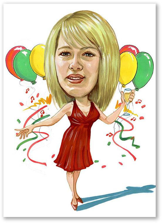 Karikatur vom Foto - Party-Queen (cdi438)