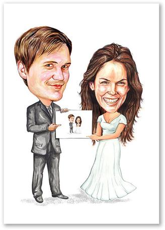 Karikatur vom Foto - Hochzeit mit Bild (cdi492)