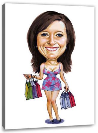 Karikatur vom Foto - Shopping (cdi512)
