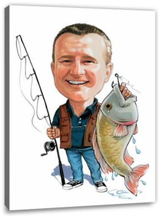 Karikatur vom Foto - Dicker Fisch (cju341)