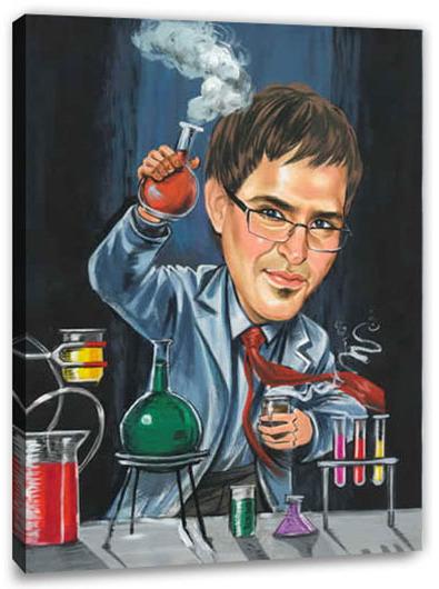 Karikatur vom Foto - Chemie Professor (cju370)