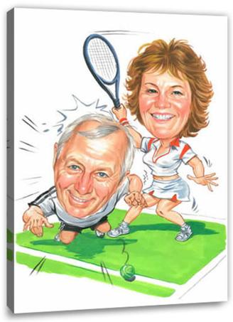 Karikatur vom Foto - We love tennis (cju375)