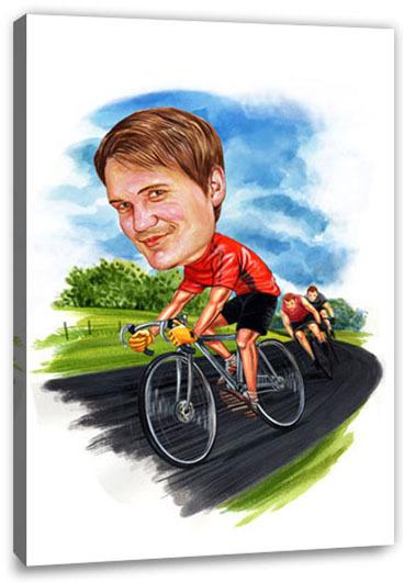 Karikatur vom Foto - Radfahrer (HD21)