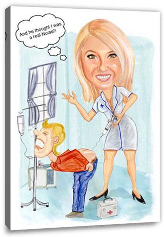 Karikatur vom Foto - Krankenschwester (HD22)
