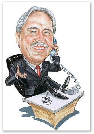 Karikatur vom Foto - Businessman am Telefon (cdi194)