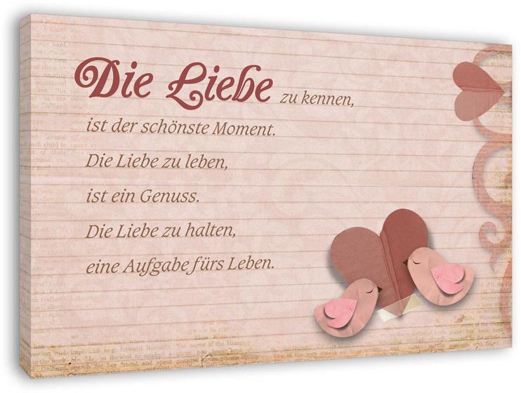 Romantische Leinwandbotschaft Das Geheimnis der Liebe