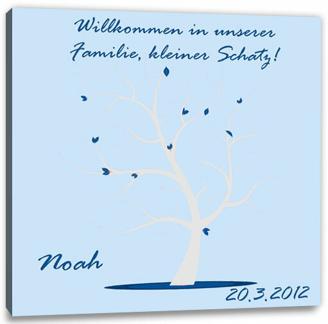 Fingerabdruck-Leinwand - Lebensbaum Blau