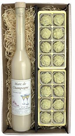 Confiserie Bauer, Lauenstein - Marc de Champagne-Likör + Marc de Champagne-Trüffel Pralinen
