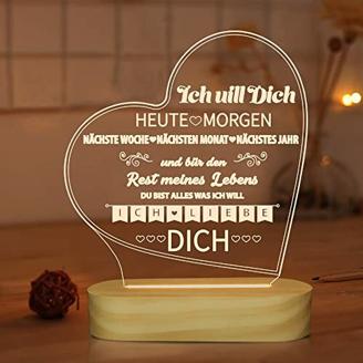I Love You 3D-Illusionslampe LED-Nachtlicht mit warmweißen Farben für Mädchen, Ehefrau, Valentinstag, romantisches, bedeutungsvolles Geschenk