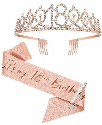 INGJIA 40. Geburtstag Dekoset Für Sie - Mit Krone, Schärpe & Torten-Deko