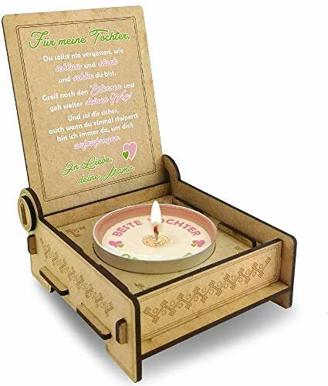 Candle IN THE BOX beste Tochter der Welt Geschenke von Mama / Kerzen mit Spruch / persönliche Geschenke für Frauen / Mutter Tochter Geschenk / 18 Geburtstag Geschenkideen / Geburtstagsgeschenk