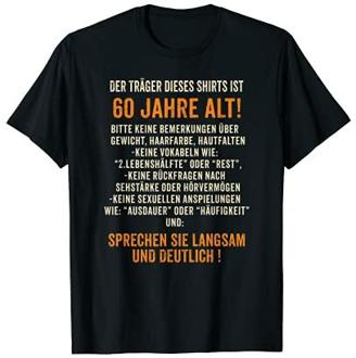 Geschenk zum 60. Geburtstag: Traeger 60 lustiges T-Shirt T-Shirt