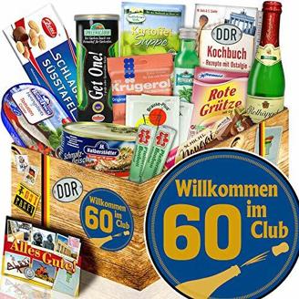 Wilkommen im Club 60 / Geschenk 60. Geburtstag / Präsentkorb Spezialitäten DDR