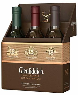 Glenfiddich Single Malt Scotch Whisky Collection Mix Pack (3 x 20cl) - 12 Jahre, 15 Jahre und 18 Jahre mit Geschenkverpackung