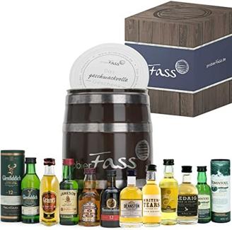 probierFass Whisky Tasting Probierset, Geschenk für Männer, Whisky Geschenk Set für Bruder, Vater oder Opa; Whisky Miniaturen Set (10 x 5cl)