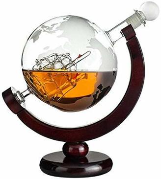 Geschenke 24 Whiskey Karaffe Globus | Geschenk für Whisky-Kenner | Für Schnaps wie Cognac, Brandy, Wodka | Geschenkidee zur Hochzeit, Geburtstag, Vatertag