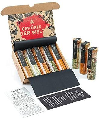 TIMBER TASTE® 5 Gewürze aus aller Welt - Seltene Gewürze Geschenkset Männer - Gewürzset Ostern Geschenke für Männer - Schöne Ostergeschenke Erwachsene Kleinigkeit - 5 Gewürze Set Geschenk für Köche