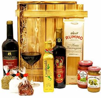 Geschenkset Florenz | Großer Italien Geschenkkorb mit Wein, Feinkost & italienischen Spezialitäten | Delikatessen Präsentkorb italienisch gefüllt für Frauen & Männer