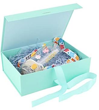 Geschenkbox mit Schleife,Magnetische Geschenkbox Groß Geschenkverpackung Box mit Band Wiederverwendbare dekorative Box Geschenkboxen Dekorative Box Rechteck Präsentationsbox Präsentieren (MintGreen)