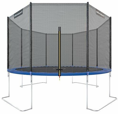 Ultrasport Gartentrampolin Jumper, Trampolin Komplettset inklusive Sprungmatte, Sicherheitsnetz, gepolsterten Netzpfosten und Randabdeckung, Ø 366 cm
