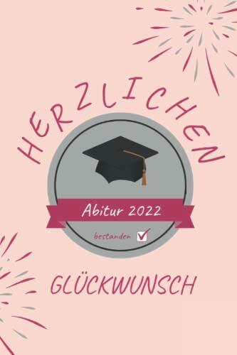 Herzlichen Glückwunsch: schönes Notizbuch als Geschenk zum Abitur | 100 Seiten - Punktraster | Geschenkbücher zum bestandenen Abi - Abschluss | Edition rosa