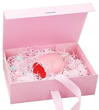 Geschenkbox mit Schleife,Geschenkbox mit Deckel,Geschenkverpackung Box,Magnetische Geschenkbox,Geschenkschachtel,Wiederverwendbare Dekorative Box,Geschenkkarton (Rosa)