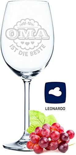 Leonardo Weinglas mit Gravur Oma ist die Beste Geschenk für Oma Geburtstags Geschenk Rotweinglas Weißweinglas Farbe Daily
