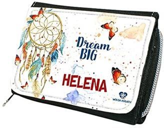 wolga-kreativ Kindergeldbörse Geldbörse Geldbeutel Portemonnaie mit Namen Traumfänger für Mädchen personalisiert Kinder Geschenk