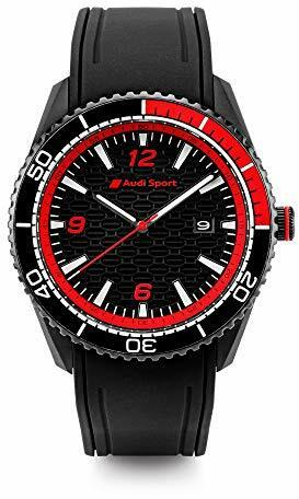 Audi 3102000200 Armbanduhr Sport Herren Uhr, schwarz/rot, Mittel