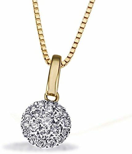 Goldmaid Damen-Halskette 585 Gelbgold 21 Diamanten 0,25ct Kettenanhänger Brillanten Schmuck Diamantkette